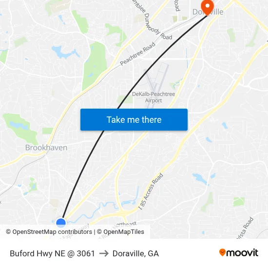 Buford Hwy NE @ 3061 to Doraville, GA map