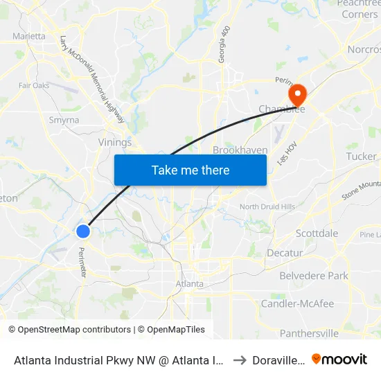Atlanta Industrial Pkwy NW @ Atlanta Industrial Dr to Doraville, GA map