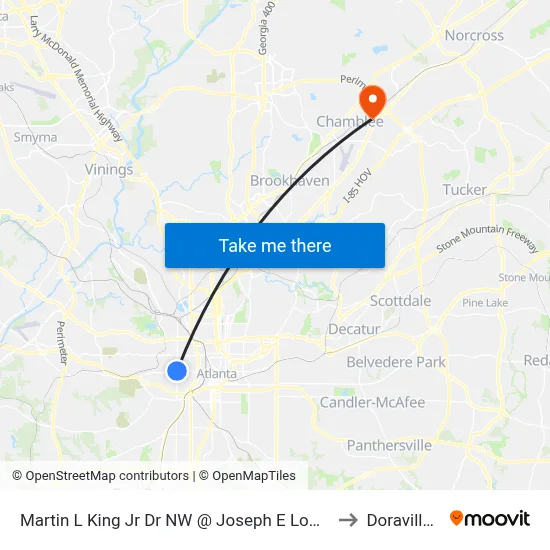 Martin L King Jr Dr NW @ Joseph E Lowery Blvd NW to Doraville, GA map