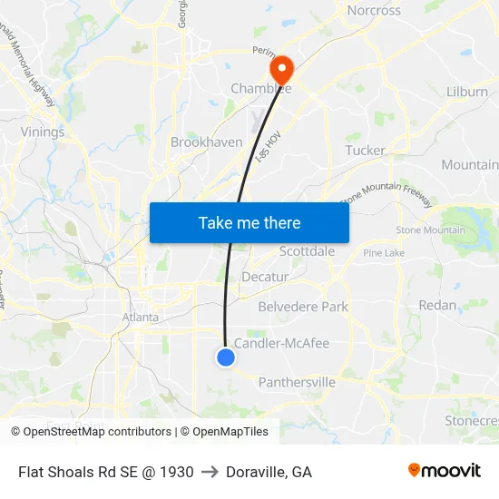 Flat Shoals Rd SE @ 1930 to Doraville, GA map