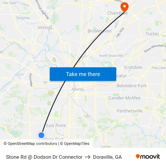 Stone Rd @ Dodson Dr Connector to Doraville, GA map