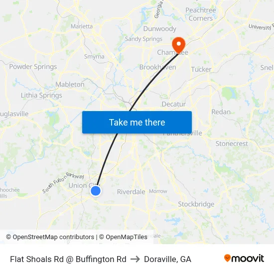 Flat Shoals Rd @ Buffington Rd to Doraville, GA map