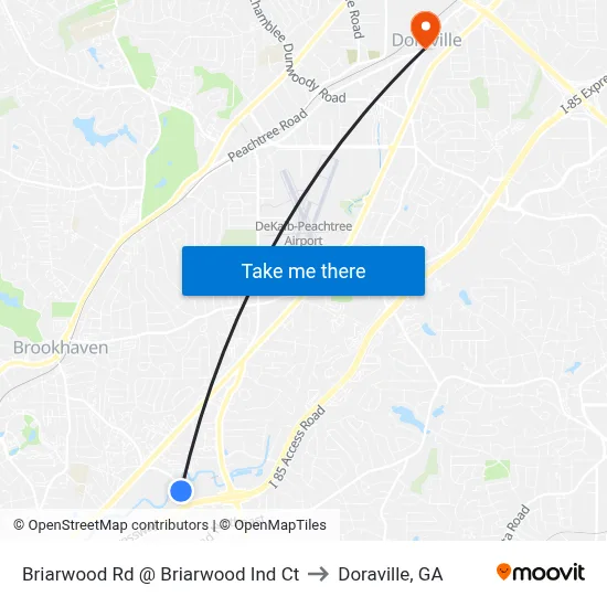 Briarwood Rd @ Briarwood Ind Ct to Doraville, GA map