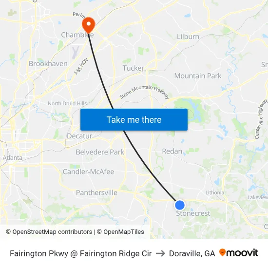 Fairington Pkwy @ Fairington Ridge Cir to Doraville, GA map