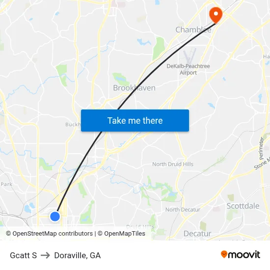 Gcatt S to Doraville, GA map
