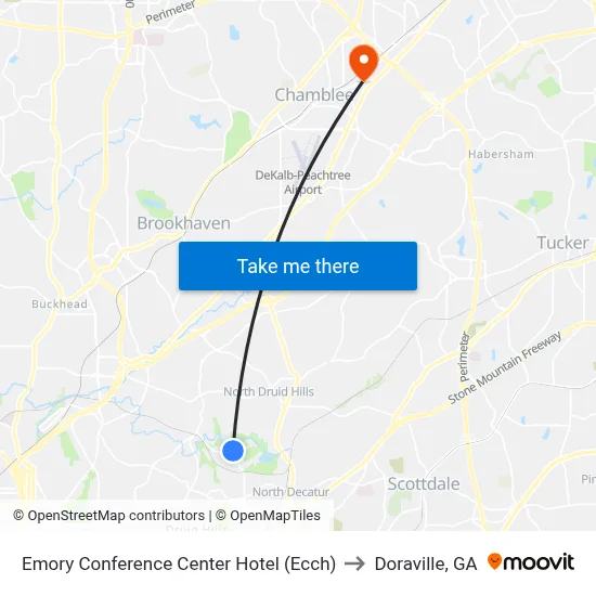 Emory Conference Center Hotel (Ecch) to Doraville, GA map