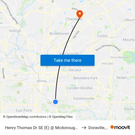 Henry Thomas Dr SE (E) @ Mcdonough Blvd SE to Doraville, GA map