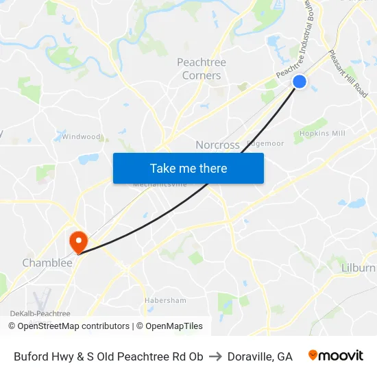 Buford Hwy & S Old Peachtree Rd Ob to Doraville, GA map