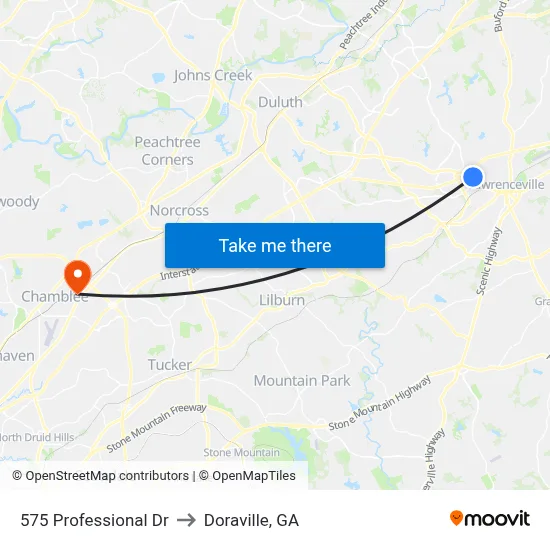 575 Professional Dr to Doraville, GA map