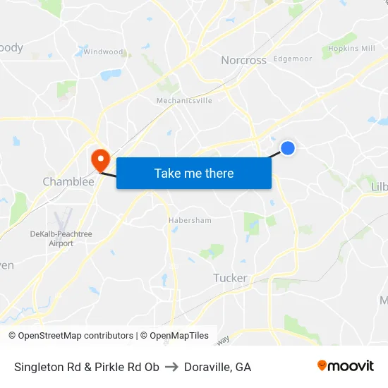 Singleton Rd & Pirkle Rd Ob to Doraville, GA map