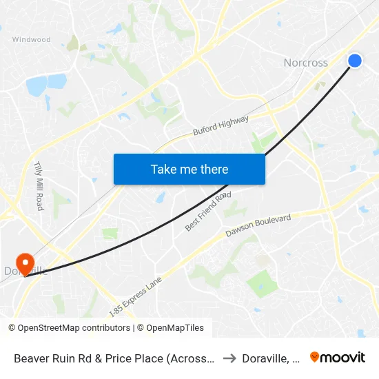 Beaver Ruin Rd & Price Place (Across) Ob to Doraville, GA map