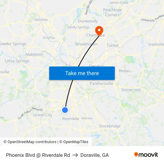 Phoenix Blvd @ Riverdale Rd to Doraville, GA map