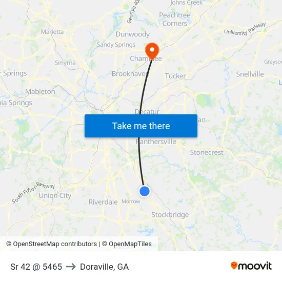Sr 42 @ 5465 to Doraville, GA map