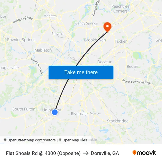 Flat Shoals Rd @ 4300 (Opposite) to Doraville, GA map
