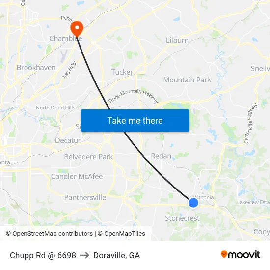 Chupp Rd @ 6698 to Doraville, GA map