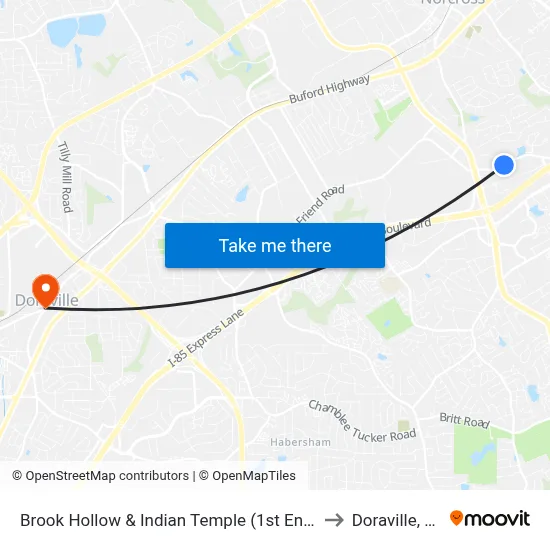 Brook Hollow & Indian Temple (1st Entran to Doraville, GA map