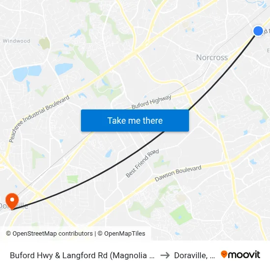 Buford Hwy & Langford Rd (Magnolia Plaza to Doraville, GA map