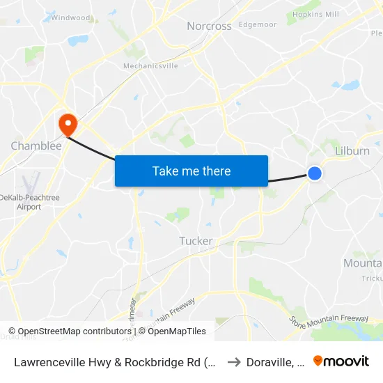 Lawrenceville Hwy & Rockbridge Rd (Walgr to Doraville, GA map