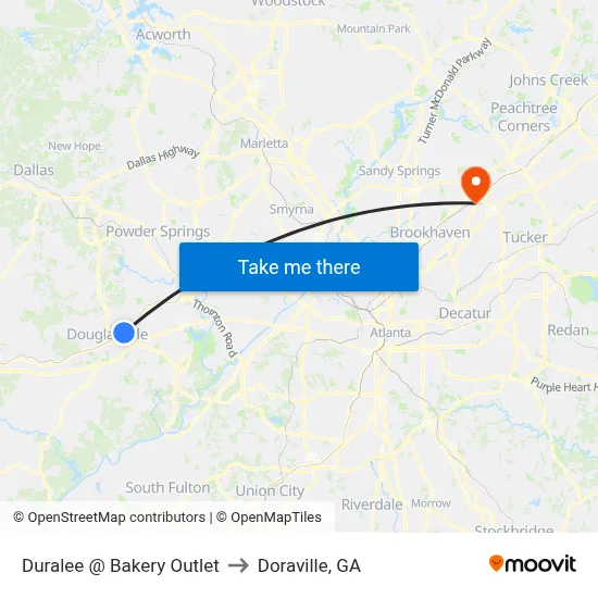 Duralee @ Bakery Outlet to Doraville, GA map
