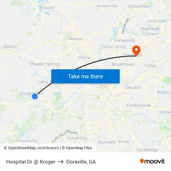 Hospital Dr @ Kroger to Doraville, GA map