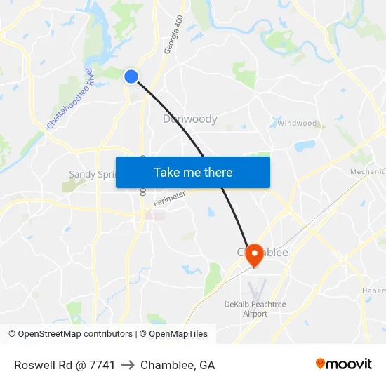 Roswell Rd @ 7741 to Chamblee, GA map