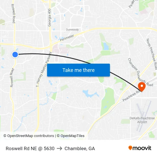 Roswell Rd NE @ 5630 to Chamblee, GA map