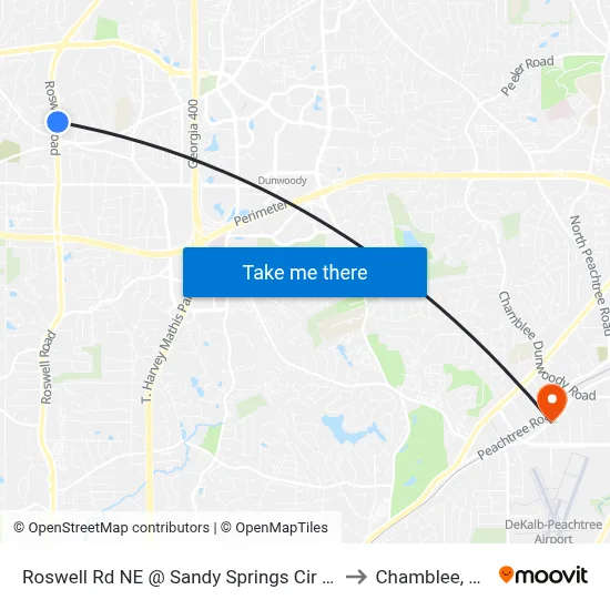 Roswell Rd NE @ Sandy Springs Cir NE to Chamblee, GA map