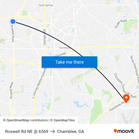 Roswell Rd NE @ 6569 to Chamblee, GA map