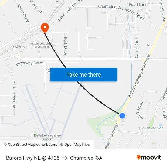 Buford Hwy NE @ 4725 to Chamblee, GA map