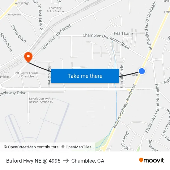 Buford Hwy NE @ 4995 to Chamblee, GA map