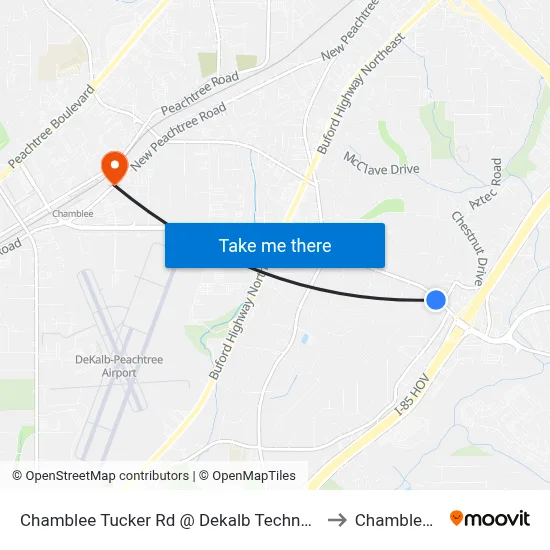 Chamblee Tucker Rd @ Dekalb Technology Pkwy to Chamblee, GA map