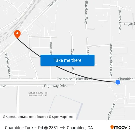 Chamblee Tucker Rd @ 2331 to Chamblee, GA map