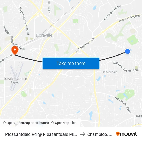 Pleasantdale Rd @ Pleasantdale Pkwy to Chamblee, GA map