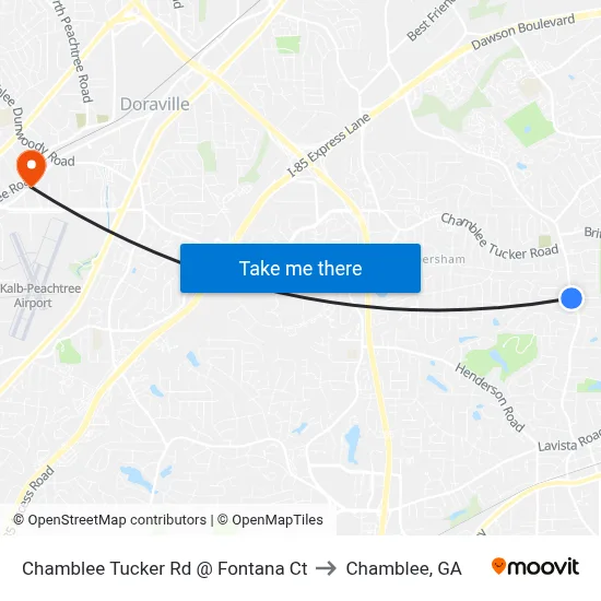 Chamblee Tucker Rd @ Fontana Ct to Chamblee, GA map