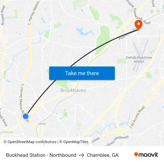 Buckhead Station - Northbound to Chamblee, GA map