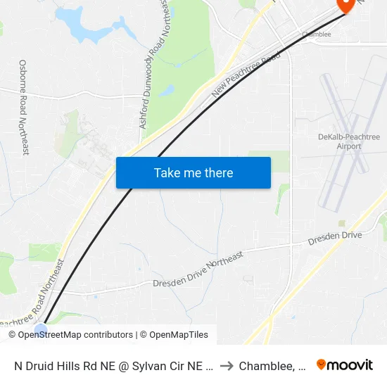 N Druid Hills Rd NE @ Sylvan Cir NE (N) to Chamblee, GA map