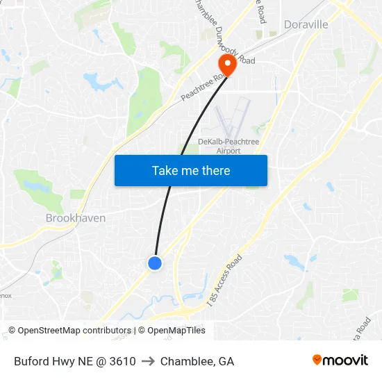 Buford Hwy NE @ 3610 to Chamblee, GA map