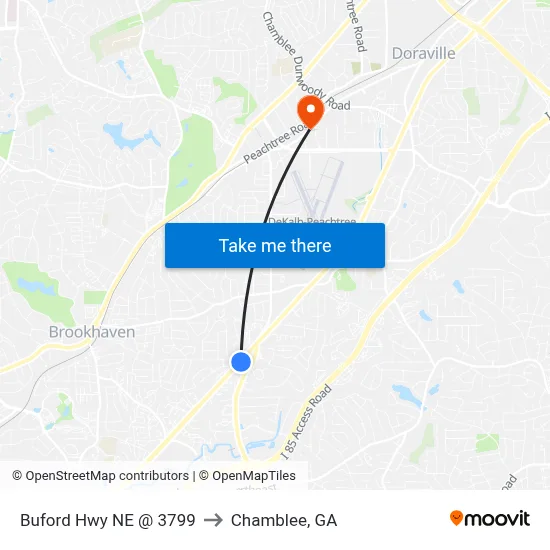 Buford Hwy NE @ 3799 to Chamblee, GA map