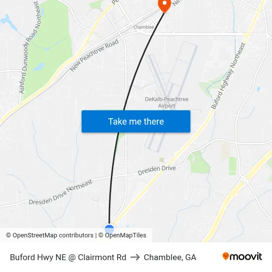 Buford Hwy NE @ Clairmont Rd to Chamblee, GA map