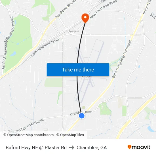 Buford Hwy NE @ Plaster Rd to Chamblee, GA map