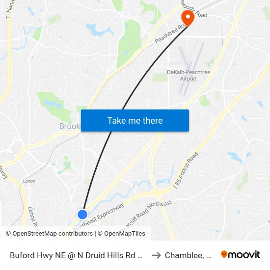 Buford Hwy NE @ N Druid Hills Rd NE to Chamblee, GA map