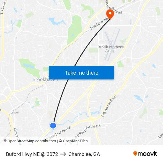 Buford Hwy NE @ 3072 to Chamblee, GA map