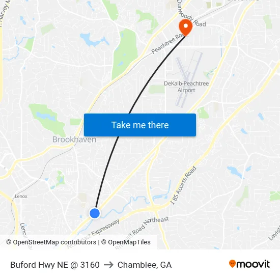 Buford Hwy NE @ 3160 to Chamblee, GA map