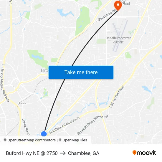 Buford Hwy NE @ 2750 to Chamblee, GA map