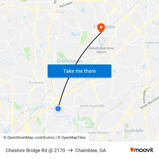 Cheshire Bridge Rd @ 2170 to Chamblee, GA map
