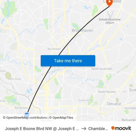 Joseph E Boone Blvd NW @ Joseph E Lowery Blvd to Chamblee, GA map