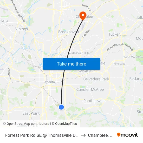 Forrest Park Rd SE @ Thomasville Dr S to Chamblee, GA map