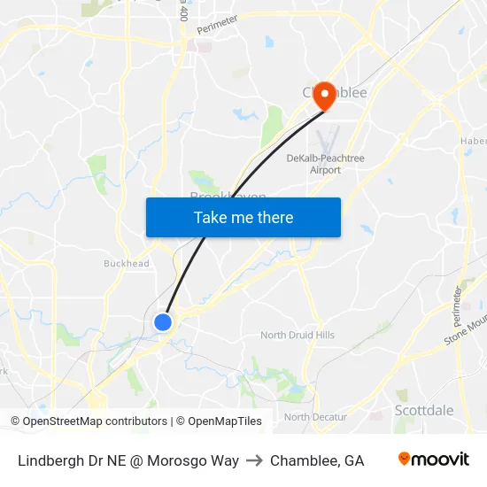 Lindbergh Dr NE @ Morosgo Way to Chamblee, GA map