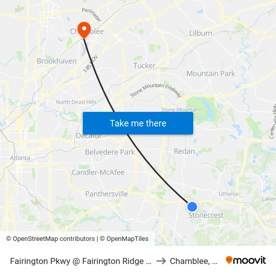 Fairington Pkwy @ Fairington Ridge Cir to Chamblee, GA map