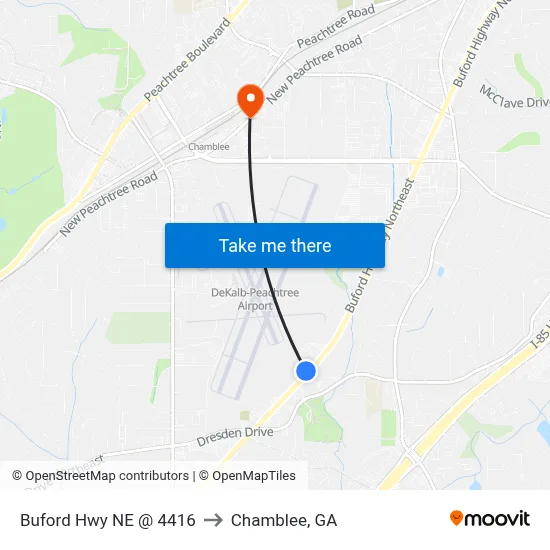 Buford Hwy NE @ 4416 to Chamblee, GA map